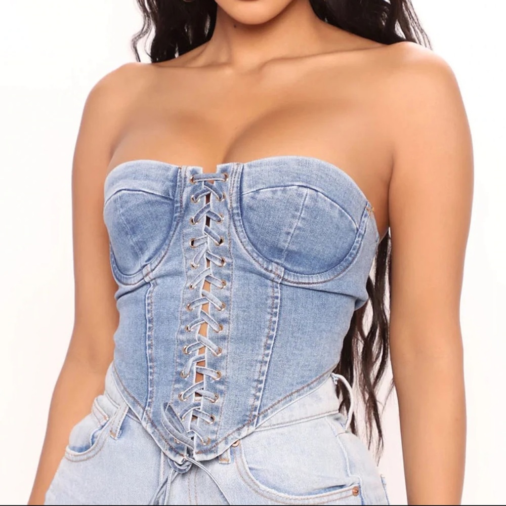 Play it your way denim corset top